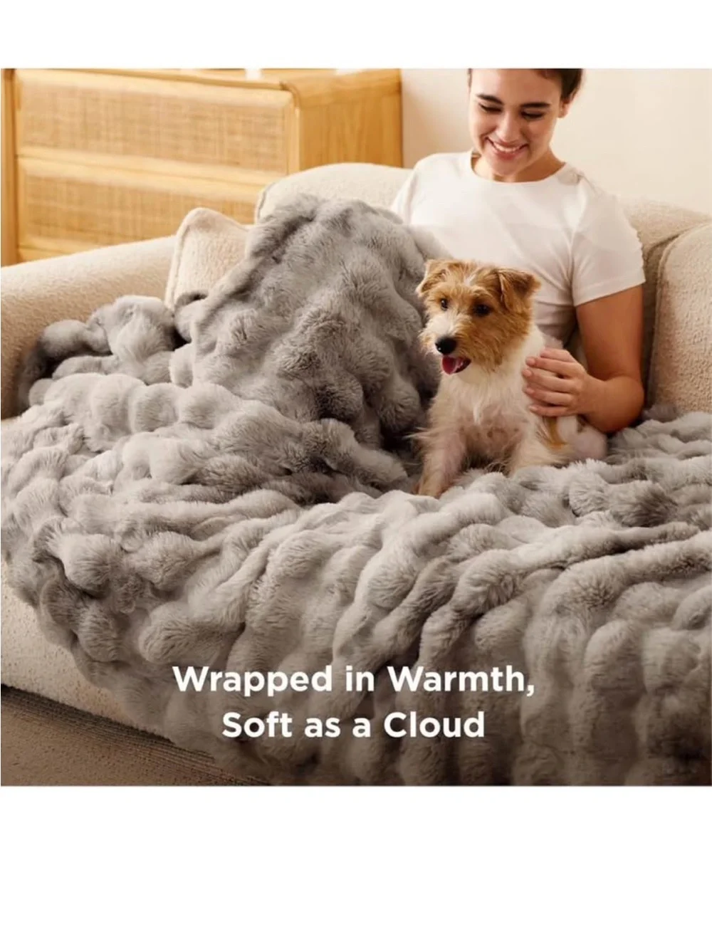 Bedsure GentleSoft Fluffy Fuzzy Twin Blanket, Soft Cozy Fleece Faux Fur Blanket